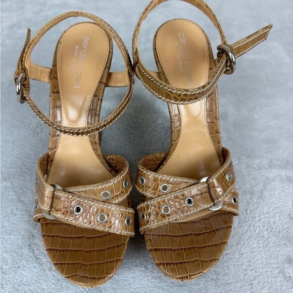 Sergio Rossi Tan Sandals Women’s Size 37.5 EU - Picture 11 of 11